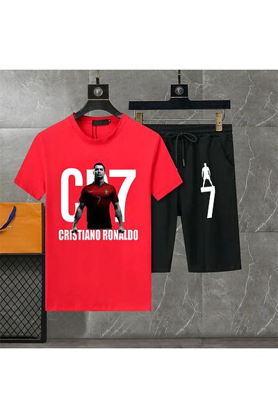 aynewmoda Cr7 Printed Shorts Set