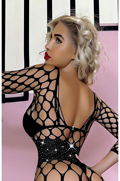 DoDe Flora Women's Wide Mesh Waist Stone Body Stocking Cansoy - 4805