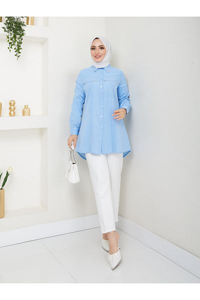 ASMİN Stone Detailed Collar - Summer Tunic Asm218