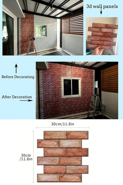 Technojet 30X30cm 3D Kendinden Yapışkanlı Duvar Kağıdı Kaplama Dekorasyon Mutfak 6lı Paket 0,54m2