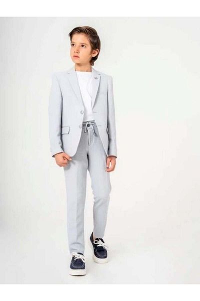 Zekids Boy's T-Shirt Jacket Waist Tied Pants 3-Piece Sports Suit (Age 11-14 Years)