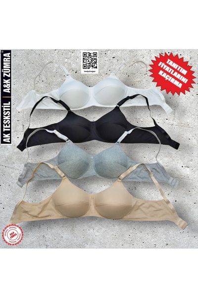 A&K ZÜMRA Radio-Free Support-Free Daily Sponge Bra 4" Pack