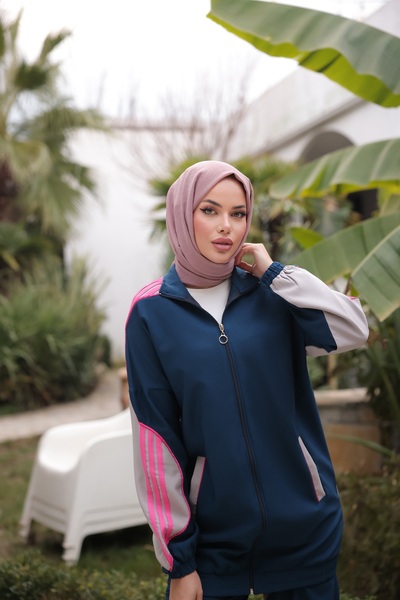 Wovi Moda Sports Tracksuit Set - Hijab Zippered