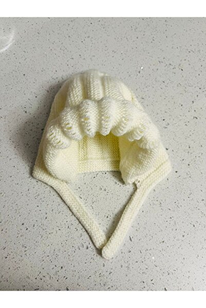 BEYZACA Baby Serisi, Unisex Bombeli Bone Model El Örgüsü Bebek / Çocuk Beresi