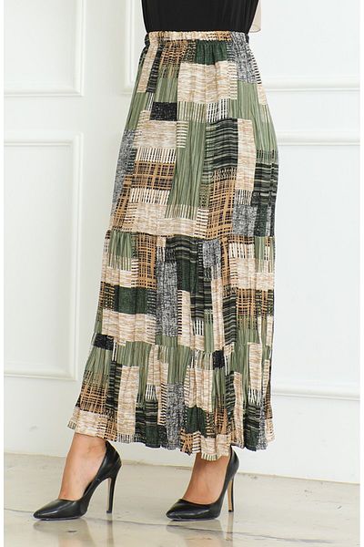 Gelince Fresh Layered Gypsy Large Size Skirt Size 42 44 46 48 50
