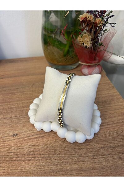 ÜLGEN 316 L kordon paslanmaz çelik Gold erkek bileklik