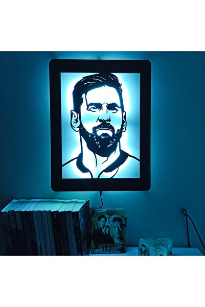 FOREVHOME Lionel Messi Portre Led Işıklı Tablo
