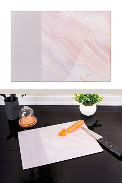 Flora Cam Kesme Tahtası, Temperli Isıya Kırılmaya Dayanıklı Kesim Panosu 25x3...