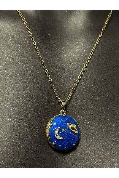 rosshine Gold Gezegen Çelik Kolye (Kapaklı)