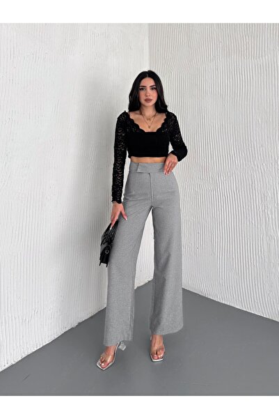 Zula Moda بنطلون فيلكرو للنساء / بنطلون بأرجل واسعة