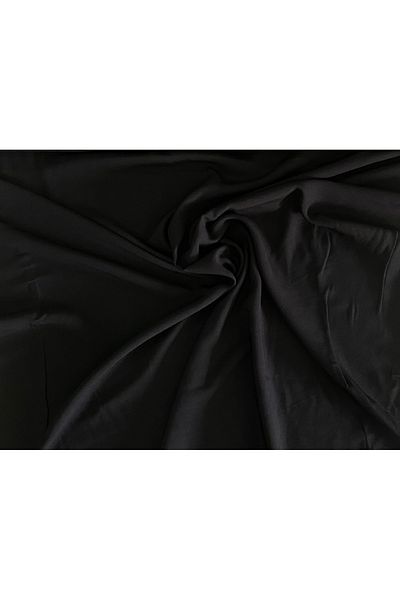 StilVibe Ελαφρύ γυαλιστερό μαύρο βισκόζη - Ύφασμα μεσαίας σκληρής ρούχας (πλάτος 180 cm, πωλείται με μέτρα)