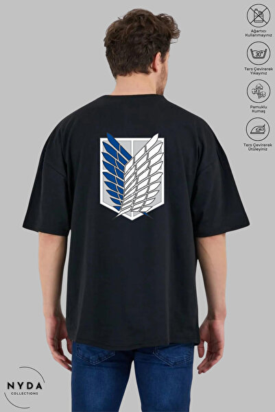 Nyda Collections Tricou cu mânecă scurtă oversize din bumbac imprimat Unisex ...