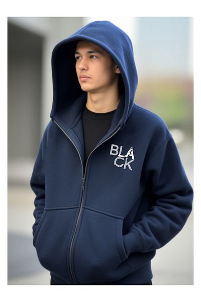 DEEPSENCE Μπουφάν με κουκούλα Navy Blue Unisex