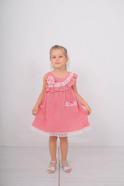 Filizdens Kids Rochie pentru fete Rochie cu flori cu detaliu din dantela Seersucker Rochie casual Imbracaminte pentru copii