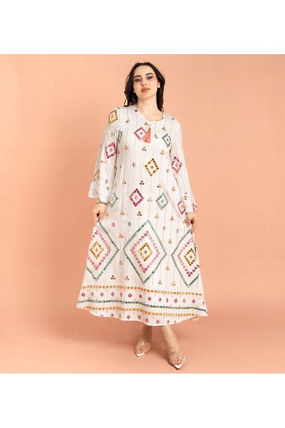 IKKXA Geometric Patterns Sparkled Jalabiya