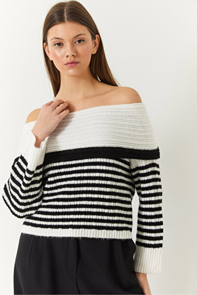 Bianco Lucci Pulover cu dungi Degaje pentru damă 20246303