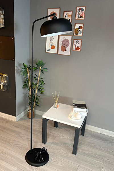 Bamyum Siyah Rocha Lambader Hareketli Başlık Dekoratif Metal Oturma Odası Çalışma Odası Zemin Lambası