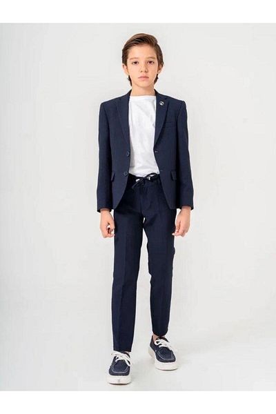 Zekids 3-6 Years Old Boys' Sports Set - T-Shirt, Linen Jacket and Pants