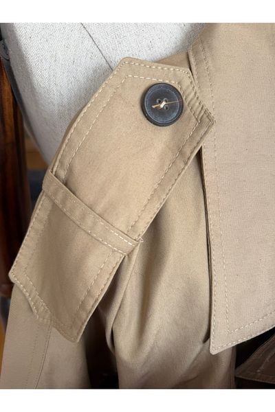 Natavanbutık Light Beige Slit Trench Coat