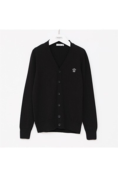 WANEX Cardigan tricotat pentru băieți cu decolteu în V - 13009 - Negru
