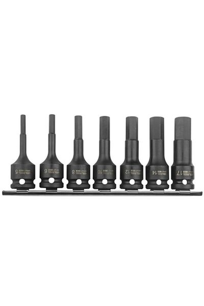 CETA FORM 7 Piece 1/2'' Allen End Air Socket Set (with rail)