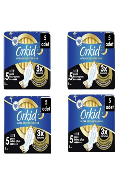 Orkid Ultra Extra Tekli Gece Extra Plus 5'li X 4 Adet