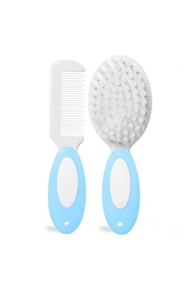 Vi Caro Baby Comb and Brush Set Newborn Blue Soft Hair Brush and Comb