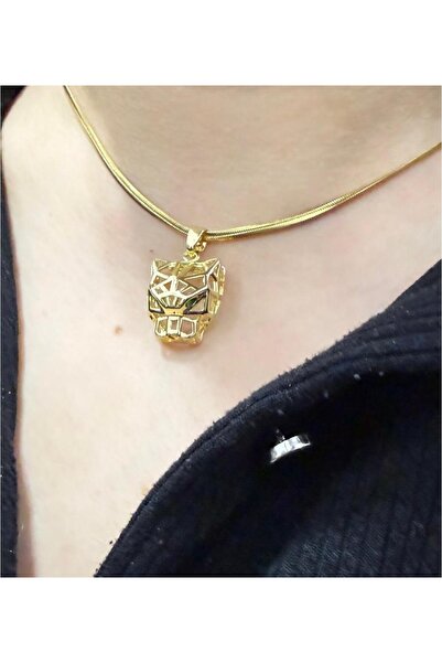 stainless steell Figürlü Gold Çelik Kolye