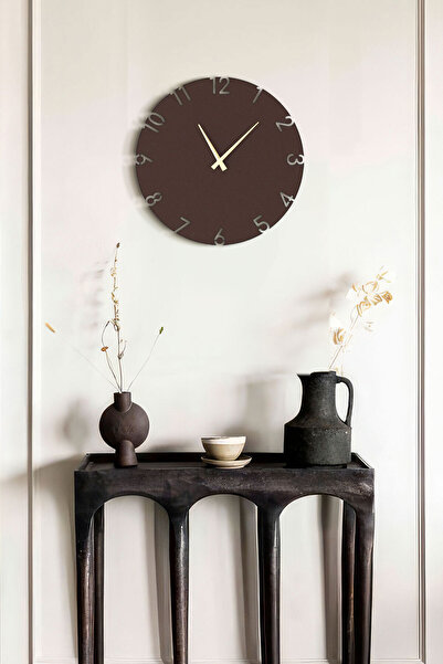 Artepera Trace - Sessiz Metal Dekoratif Duvar Saati - Kahverengi - 40x40 Cm -...