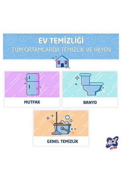 ACE Ultra Köpük Çamaşır Susuz Çok Amaçlı 700ml x3 Adet