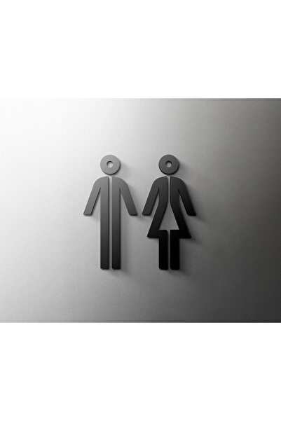 MARESSHİA Siyah tuvalet işareti plaka plastik kapı duvar etiket Wc tutucu işa...