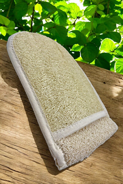 EM AMANOS BEAUTY Eldiven Doğal Kabak Lifi Banyo Kesesi Çift Taraflı Kullanım Doğal Peeling Etkisi Cilt Dostu