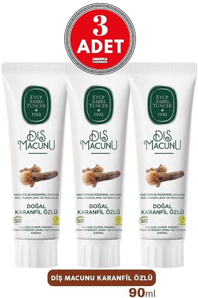 Eyüp Sabri Tuncer Natural Clove Extract Toothpaste 90 ml 3 Pieces