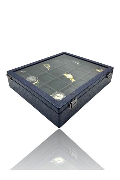 Dijital Çarşı Кутия за часовници Diji Crocodile Navy Blue с 20 броя