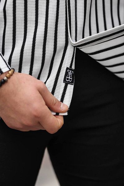 CAN Men's Striped Waffle Shirt