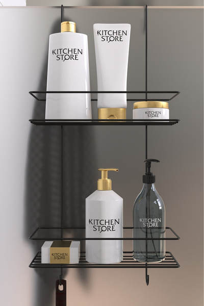 Kitchen Store 2 Katlı Askılı Banyo Duş Rafı – Sabunluk, Duşakabin & Şampuanlık Organizatörü | Pratik ve Modern