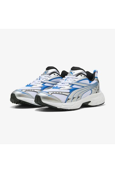 Puma Morphic Unisex White Sports Shoes with Blue Detail