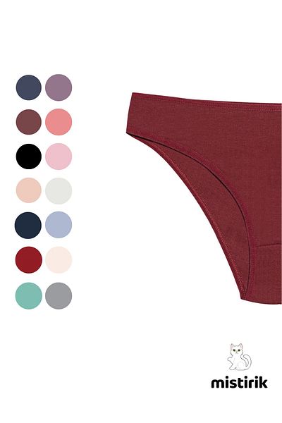 MİSTİRİK Taranto Model Ribbed Flexible Sports Panties Claret Red Color