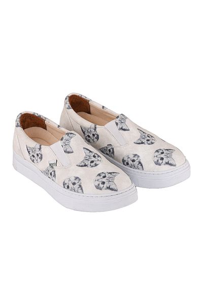 NOOSY Pantofi pentru copii unisex cu design de pisici imprimate