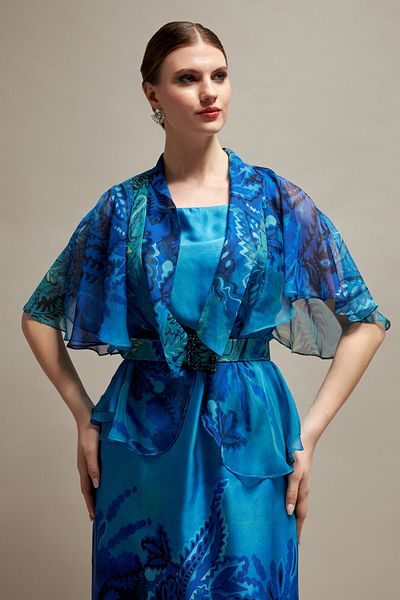 İnce Plus Size Long Suit with Sleeveless Satin Dress and Belt Processing Detail Tunic
