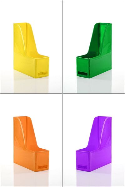 ALPA STORE Ops Mg 101 Magazine Set of 4 A4 Demonte Plastic Vertical Classer Archival Box Organizer Storage