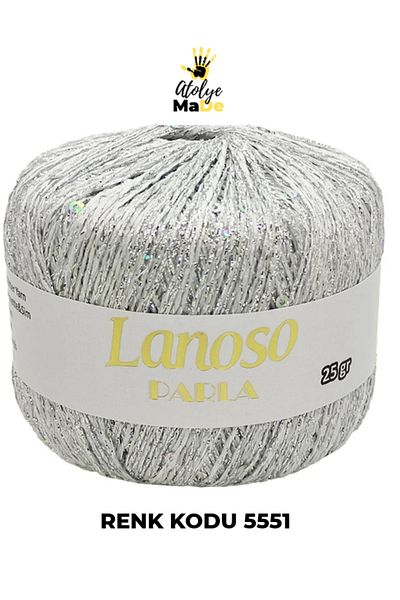 Lanoso Parla 5551 - Μαλακό Glitter Sequin Πλεκτό Σχοινί - 75% Glitter Yarn 25% Payette&Sim 217mt 25gr ΜΟΝΟ ΜΑΚ