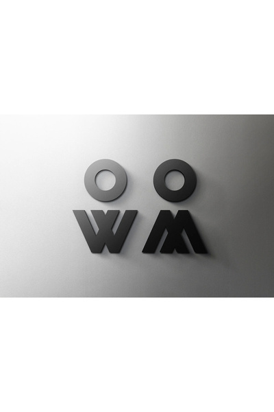 MARESSHİA Siyah tuvalet işareti plaka plastik kapı duvar etiket Wc tutucu işa...