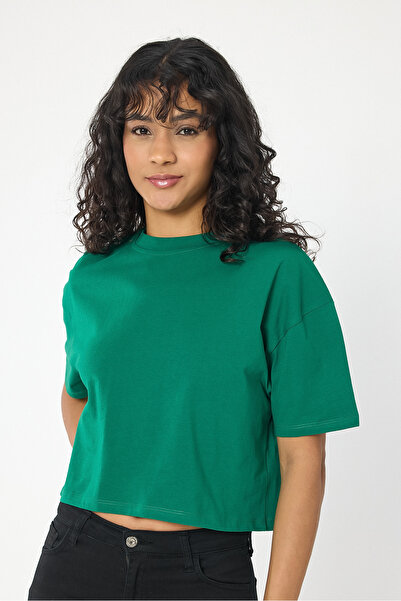 By Caspita Fashion Lenithra Žene Oversize kroj Zelena Skraćeni kroj