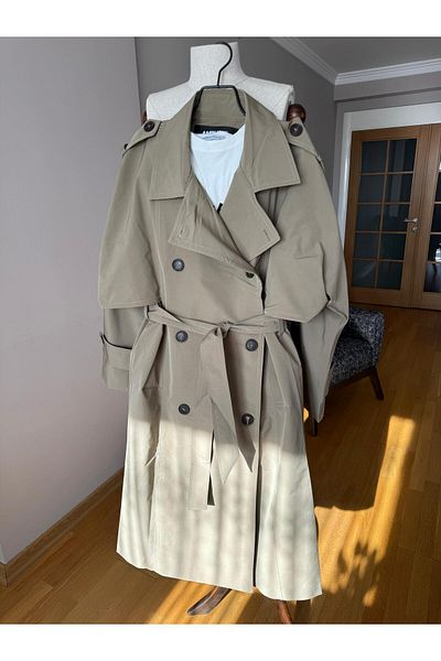 Natavanbutık Light Brown Slit Trench Coat