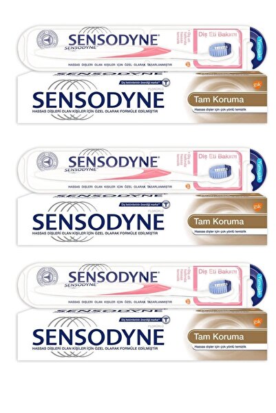 Sensodyne Total Care Diş Macunu + Diş Eti Bakım Fırçası x3 Adet