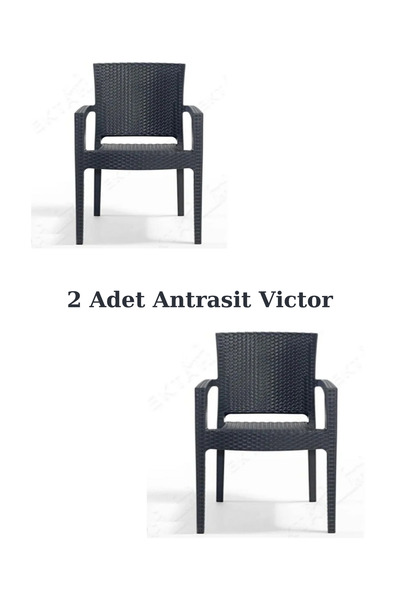 ZİYNET HOME Rattan Sandalye 2 Adet Rattan Victor Kollu Sandalye Koltuk 2'li S...