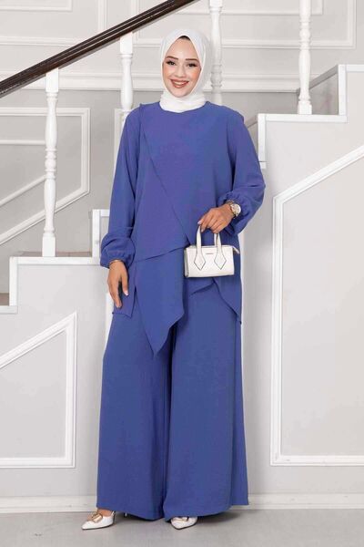 EBRUTESETTÜR طقم ملابس إسلامية من قطعتين بقصة غير متماثلة من ماركة Aerobin با...