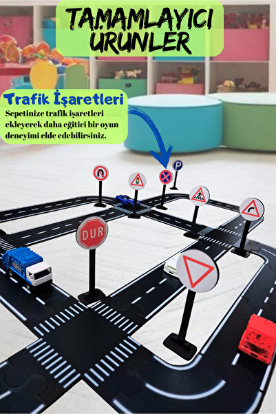 kalides Oyuncak Araba, Araç Parkuru (MEDIUM) -eğitici Ve Eğlenceli Yol Yapım Ahşap Oyuncak - Otoban Puzzle