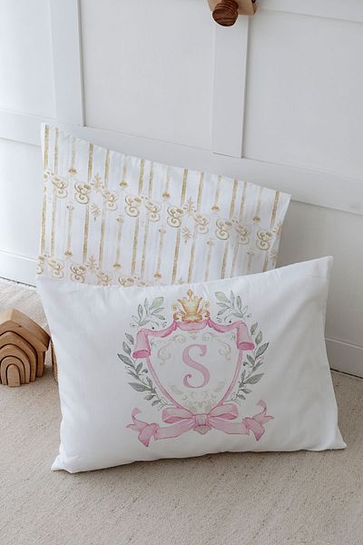 Tuğba Kuğu 2 Pillow Cases (35X45) Pink Royal Series - Letter S